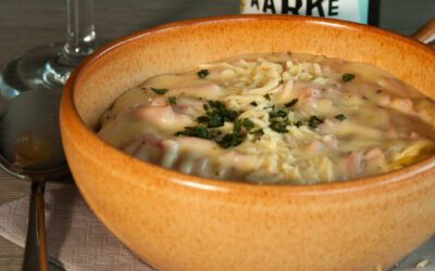 Spaghetti met Gijzelaarke kaassaus en ham